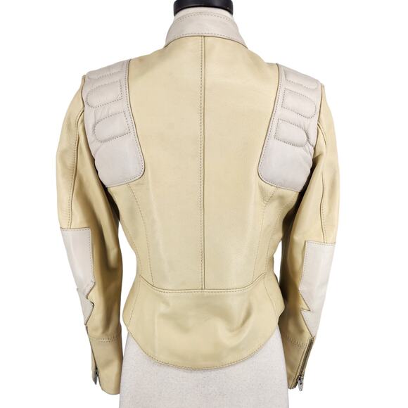 Vintage H&M S/S Studio 2016 Leather Biker Moto Jacket Womens Size 4 - Picture 5 of 12